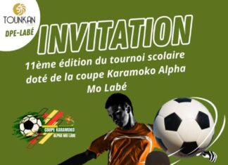LABÉ : TOUNKAN EN COLLABORATION AVEC LA DPE ORGANISE UN TOURNOI SCOLAIRE DOTÉ DU TROPHÉE KARAMOKO ALPHA MO LABÉ